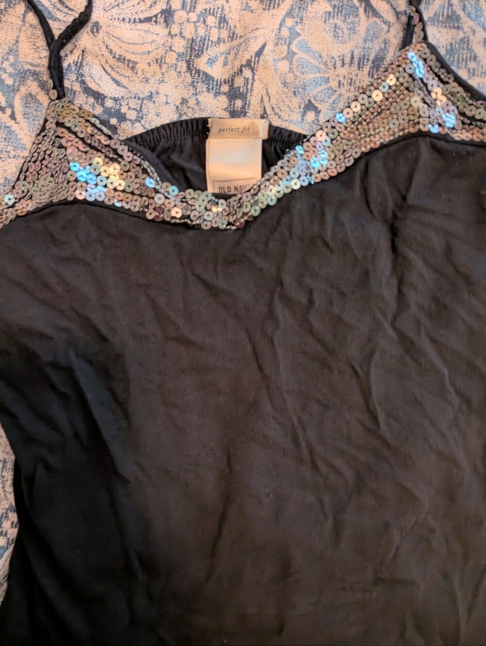 Vintage Black Sequin Cami